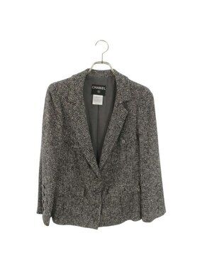 Chanel Tweed Jacket CC Logo Button 40